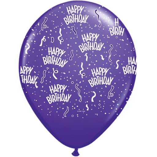 Royal Elegance 50 Count Birthday Arnd 11" Purple Violet Balloons (50/Pk)