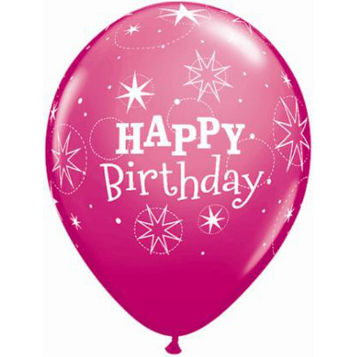 11-inch Birthday Sparkle Balloons in a delightful blend of pink and wild berry colors, ideal for injecting vibrancy and joy into your celebration
