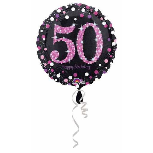 "50-Piece Pink Holo Party Balloon Set - S55 Package"