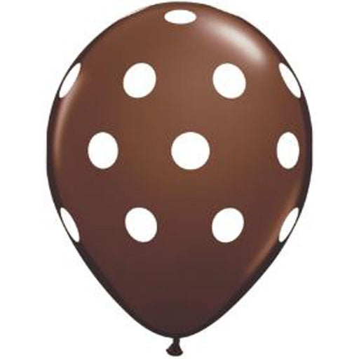 "50 Pack Of 11" Chocolate Brown Polka Dot Balloons"