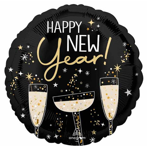 Bubbly New Year 18-Inch Round Foil Balloon