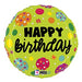 Happy Birthday Polka Dots 18-Inch Round Foil Balloon