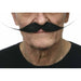 Long Straight Black Costume Moustache, 27 cm