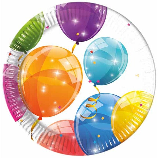 Spark Balloons 7.6-Inch Paper Plates, 8 Count