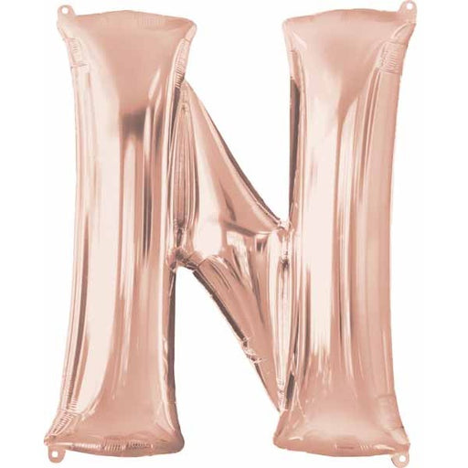 32-Inch Rose Gold Letter N Balloon