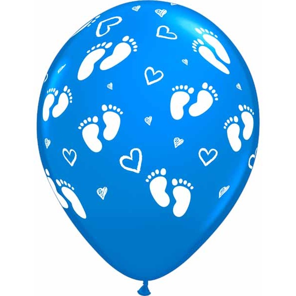 SMALL FEET BABY ALL OVER 12" 50/BAG BLUE
