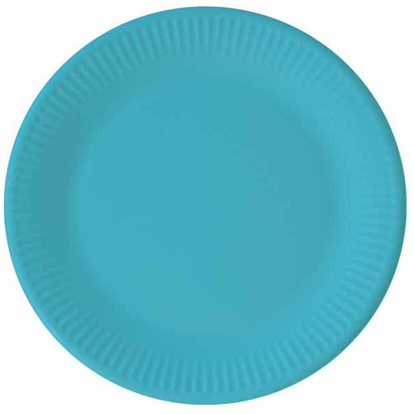 PAPER PLATES 7.6" 8/PK SOLID TURQUOISE