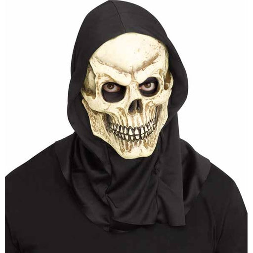 Masque de crâne marron avec capuche