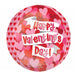 Playful Hearts 16-Inch Orbz Valentine's Day Foil Balloon