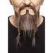 Brown and White Self-Adhering Moustache and Beard Set