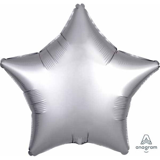 19-Inch Platinum Satin Star Foil Balloon