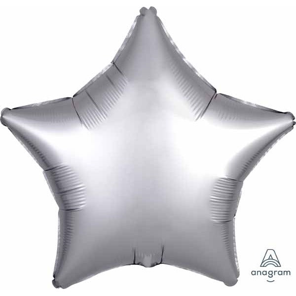 19-Inch Platinum Satin Star Foil Balloon