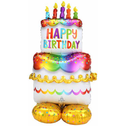 53-Inch Birthday Cake AirLoonz Foil Mylar Balloon Decoration (1/Pk)