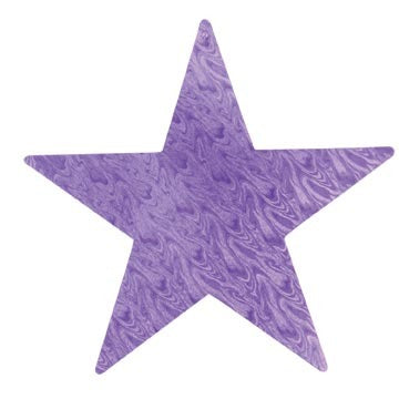Purple Embossed Foil Star Decoration, 5 Inch