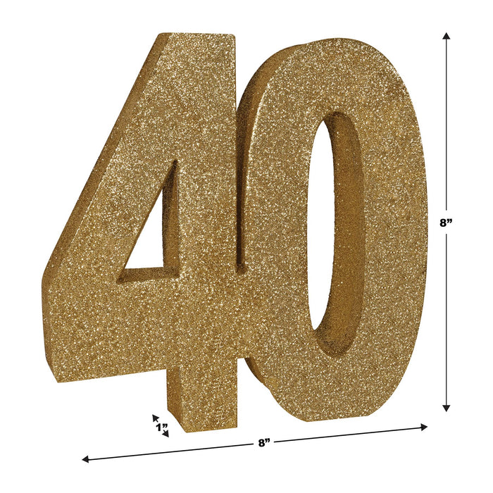 "40" 3-D Glittered Centerpiece - Gold