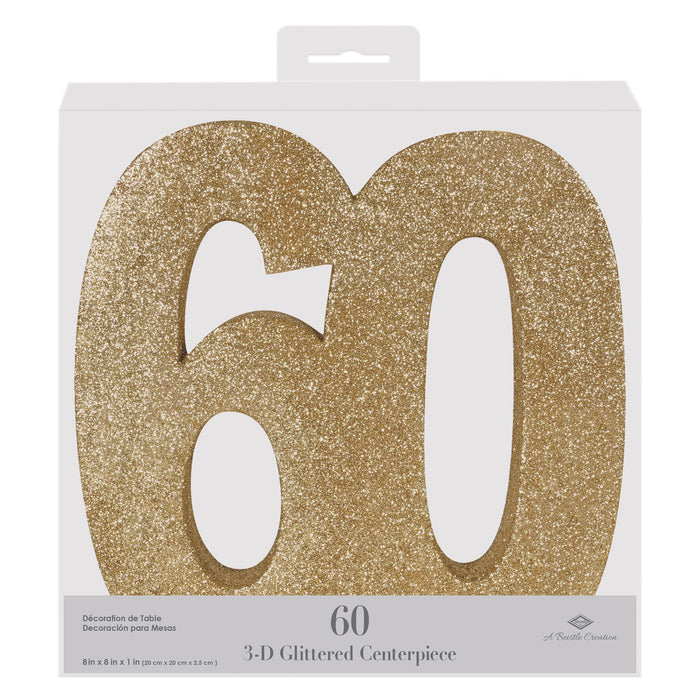 "60" 3-D Glittered Centerpiece - Gold