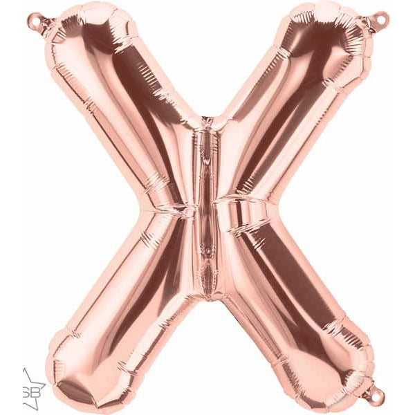 16-Inch Rose Gold Letter X Balloon