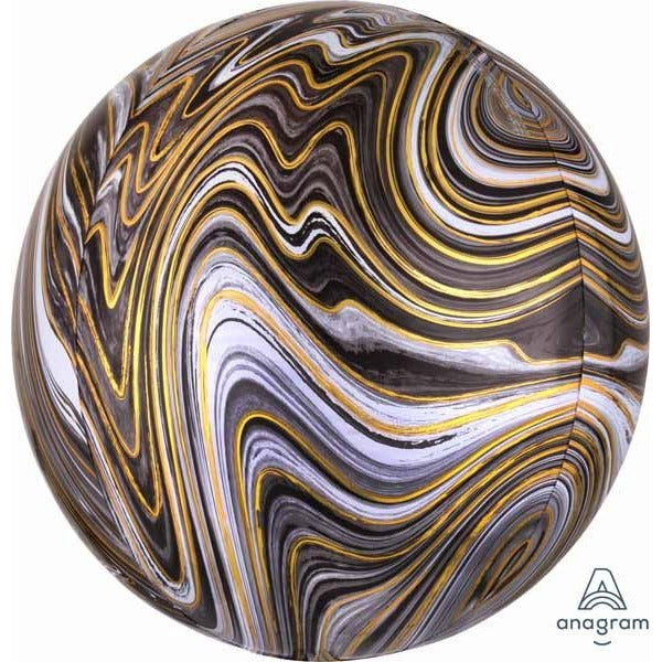 Black Marblez 16-Inch Orbz Foil Balloon