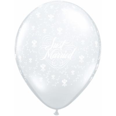 JUST MARRIED 11" TRANSPARENT 50/SACHET