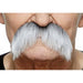White and Grey Costume Moustache, 11 x 6 cm