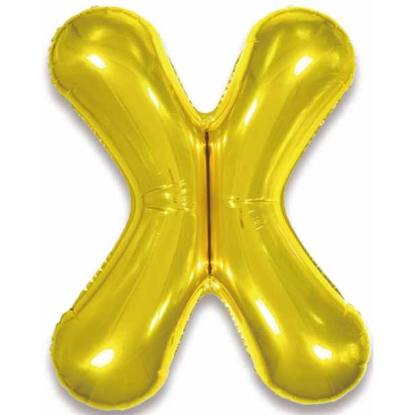 34" Gold Letter X Foil Balloon