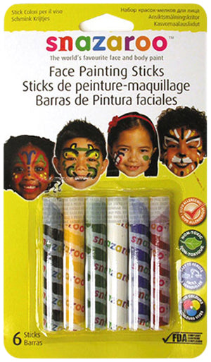 Snazaroo Rainbow Face Paint Sticks, Set of 6
