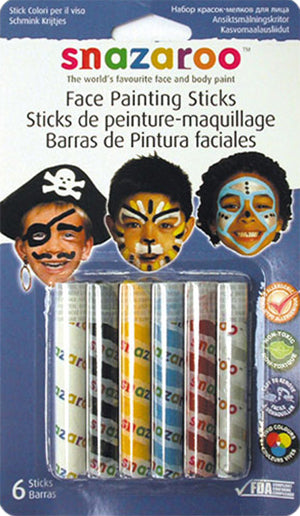 Snazaroo Boys Face Painting Sticks, Set of 6