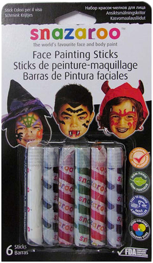 Snazaroo Halloween Face Painting Sticks, Set of 6