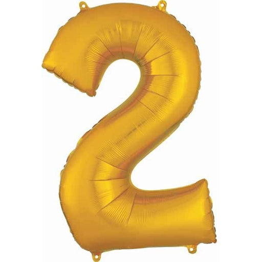 34 Inch Gold Number 2 Foil Balloon