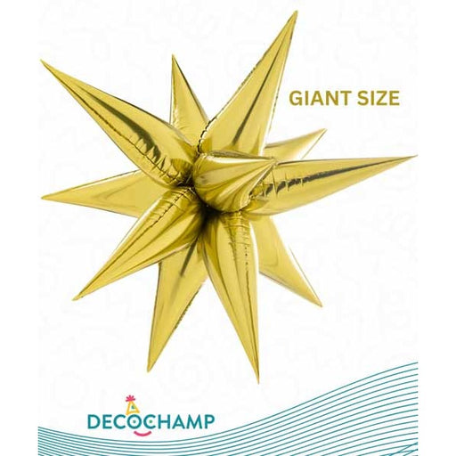 DecoChamp Gold Starburst Foil Balloon, 60 Inch
