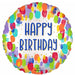 Happy Birthday Painterly Dots 18-Inch Round Foil Balloon
