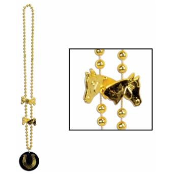 Derby Day Beads with Medallion