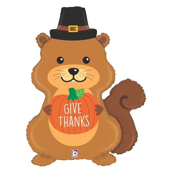 Pilgrim Squirrel 32-Inch Foil Balloon