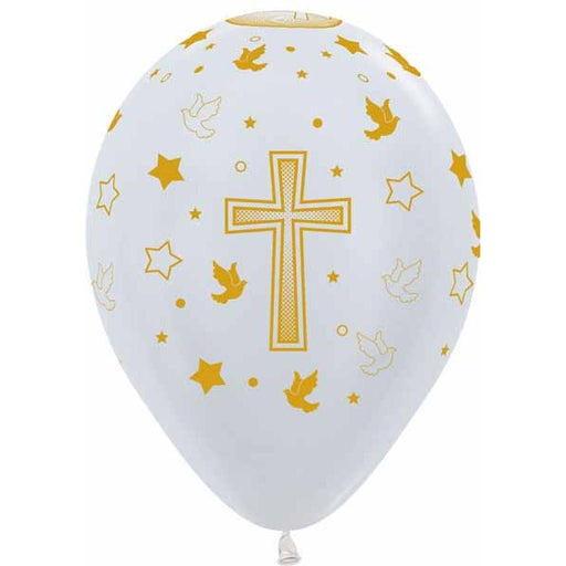 Sempertex Communion Cross 11-Inch Latex Balloons, 50 Count