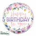 Floral Watercolor Happy Birthday 18-Inch Round Foil Balloon