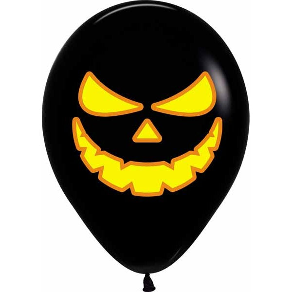 Sempertex Bright Pumpkin Black 11-Inch Latex Balloons, 50-Pack