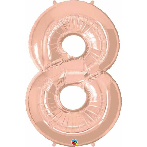 Rose Gold Number 8 Balloon, 34 Inch