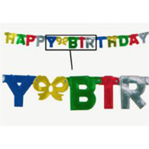 Foil Happy Birthday Streamer Colorful Celebration Banner (3/Pk)