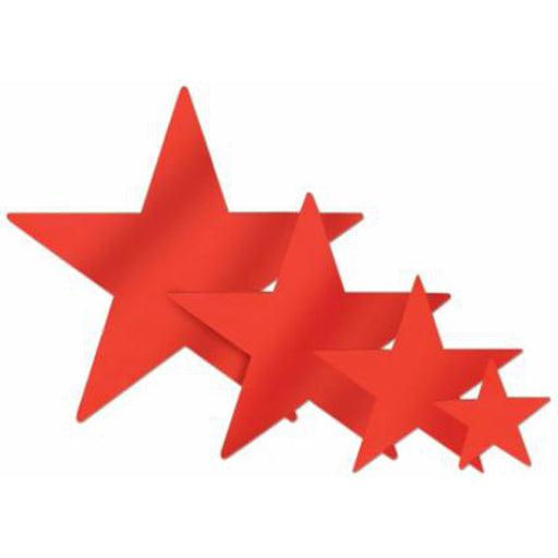 5" Foil Star Bulk Red.