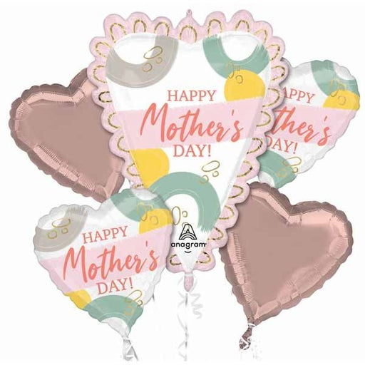 Happy Mother's Day Sketched Hearts Foil Balloon Bouquet