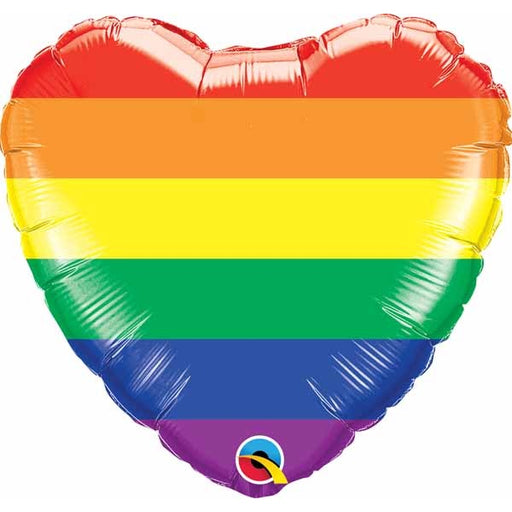 Rainbow Stripes 18" Heart Foil Balloon