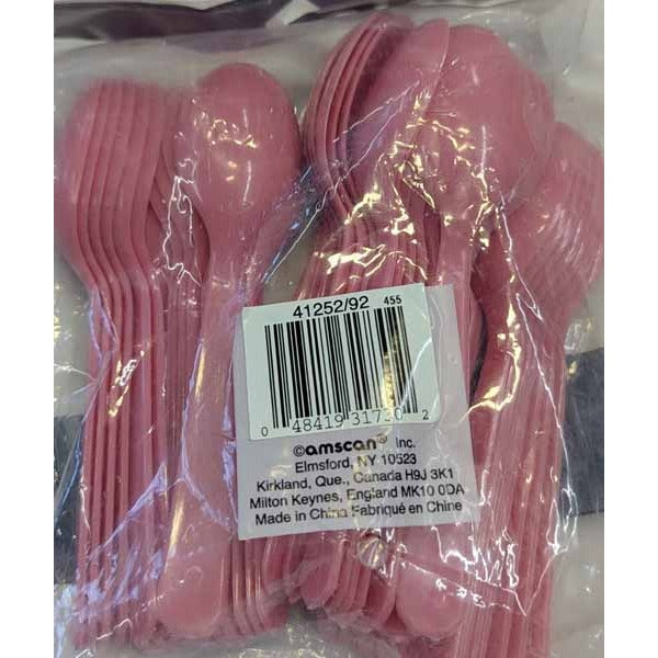 Dusty Rose Plastic Spoons, 50 Count