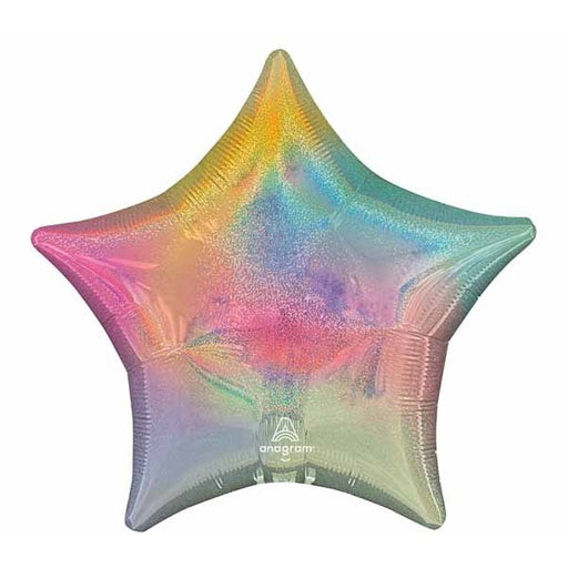 Pastel Stardust Ombré Holographic Star Foil Balloon, 19 Inch