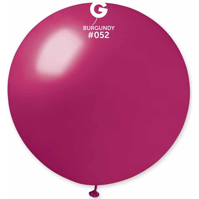 Gemar 31" Metallic Burgundy #052 Latex Balloon, 1 Count