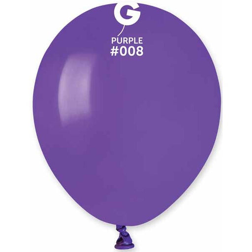 Gemar 5" Purple #008 Latex Balloons, 100 Count