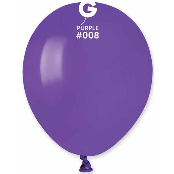 Gemar 5" Purple #008 Latex Balloons, 100 Count