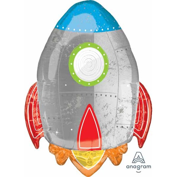 Blast Off Birthday Shaped Foil Balloon, 29 Inch
