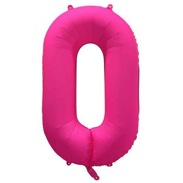 Decochamp 34-Inch Neon Pink Number 0 Balloon