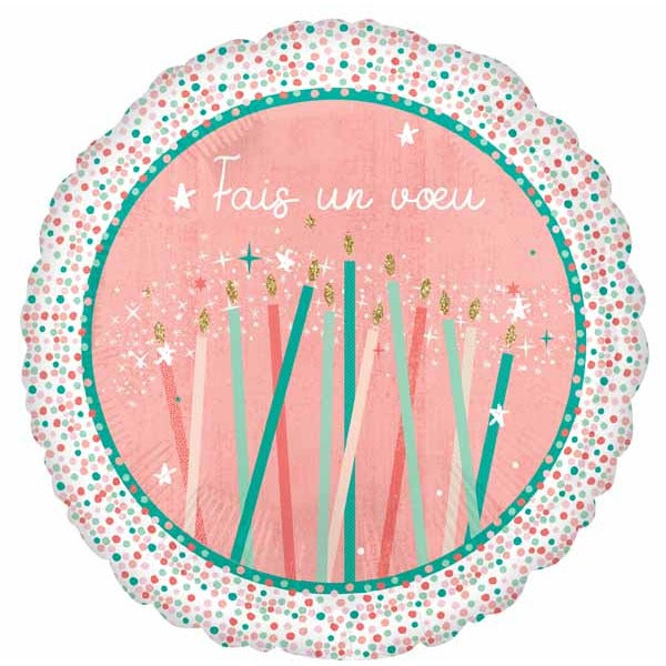 Fais un Vœu Cake 18-Inch Round Foil Balloon