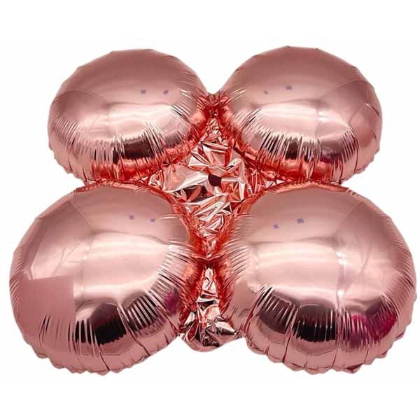 8-Inch Metallic Rose Gold Foil Quad Balloon